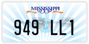 949LL1  license plate in MS
