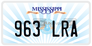 963LRA  license plate in MS