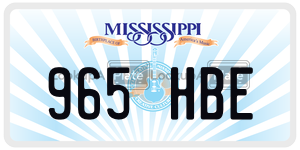 965HBE  license plate in MS