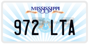 972LTA  license plate in MS