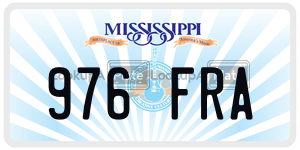 976FRA  license plate in MS
