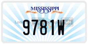 9781W  license plate in MS