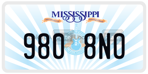 9808NO  license plate in MS
