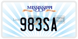 983SA  license plate in MS