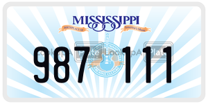 987111  license plate in MS