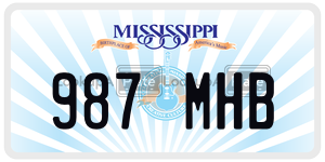 987MHB  license plate in MS