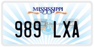989LXA  license plate in MS