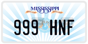 999HNF  license plate in MS
