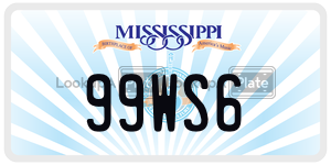 99WS6  license plate in MS