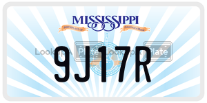 9J17R  license plate in MS