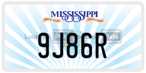 9J86R  license plate in MS