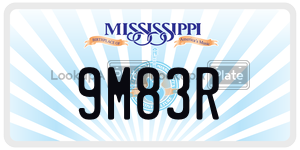 9M83R  license plate in MS