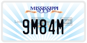 9M84M  license plate in MS