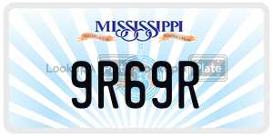 9R69R  license plate in MS