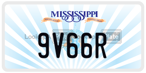 9V66R  license plate in MS