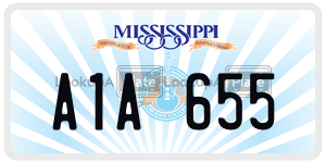A1A655  license plate in MS