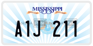 A1J211  license plate in MS