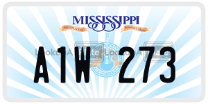 A1W273  license plate in MS
