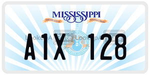 A1X128  license plate in MS