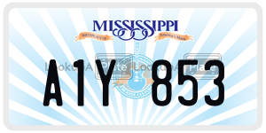 A1Y853  license plate in MS