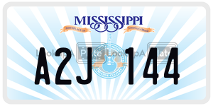 A2J144  license plate in MS