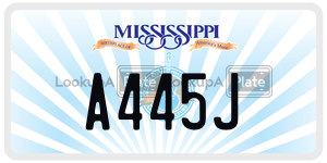 A445J  license plate in MS
