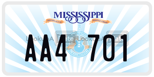AA4701  license plate in MS