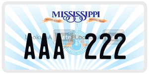AAA222  license plate in MS