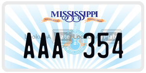 AAA354  license plate in MS