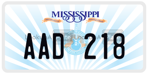 AAD218  license plate in MS