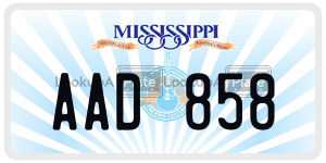 AAD858  license plate in MS