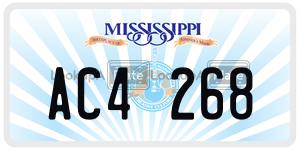 AC4268  license plate in MS