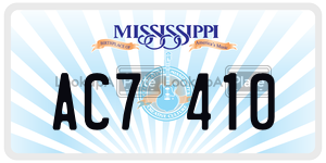 AC7410  license plate in MS