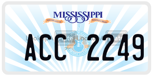 ACC2249 license plate in Mississippi