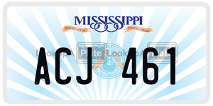 ACJ461  license plate in MS