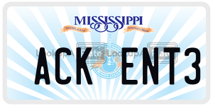 ACKENT3  license plate in MS