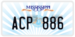 ACP886  license plate in MS
