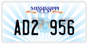 AD2956  license plate in MS