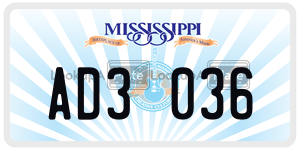 AD3036  license plate in MS