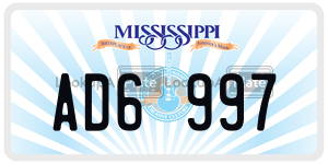 AD6997  license plate in MS