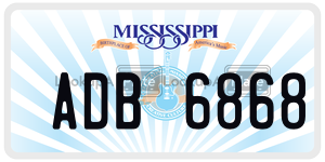 ADB6868  license plate in MS
