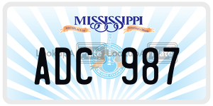 ADC987 license plate in Mississippi