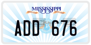 ADD676  license plate in MS