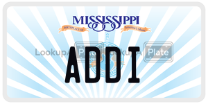 ADDI  license plate in MS