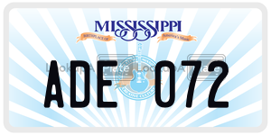 ADE072  license plate in MS