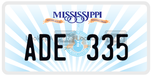 ADE335  license plate in MS