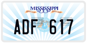 ADF617  license plate in MS
