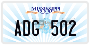 ADG502  license plate in MS