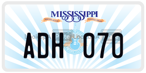 ADH070 license plate in Mississippi