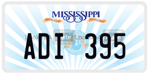 ADI395  license plate in MS